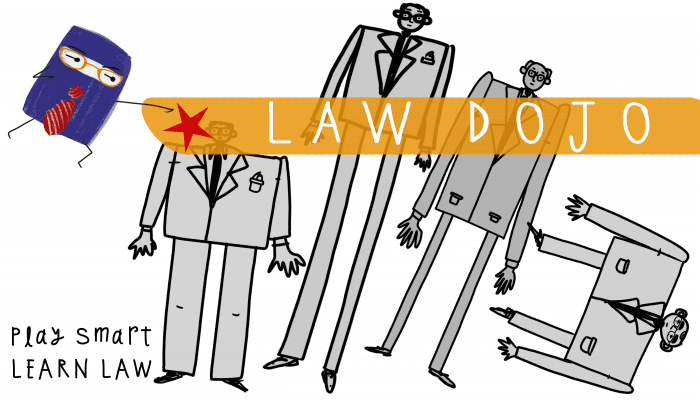 Law Dojo - Ninja Topples Lawyers scene