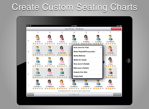 Jury Panel Seating Chart