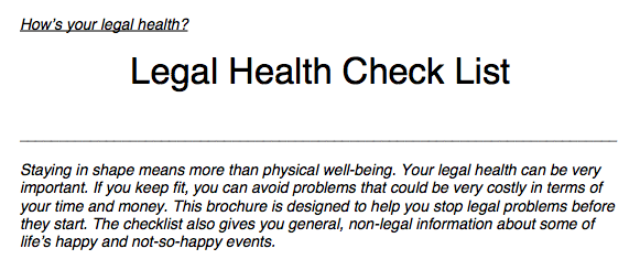 Legal Health Checklist 2