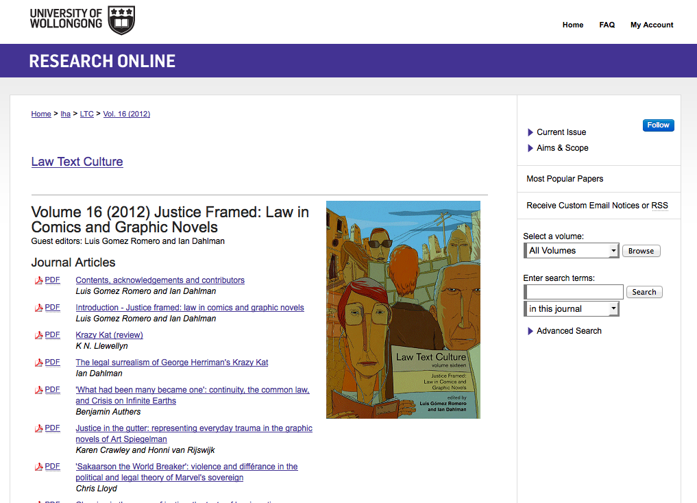 Open Law Lab - Law Text Culture - Justice Framed - Law in Comics