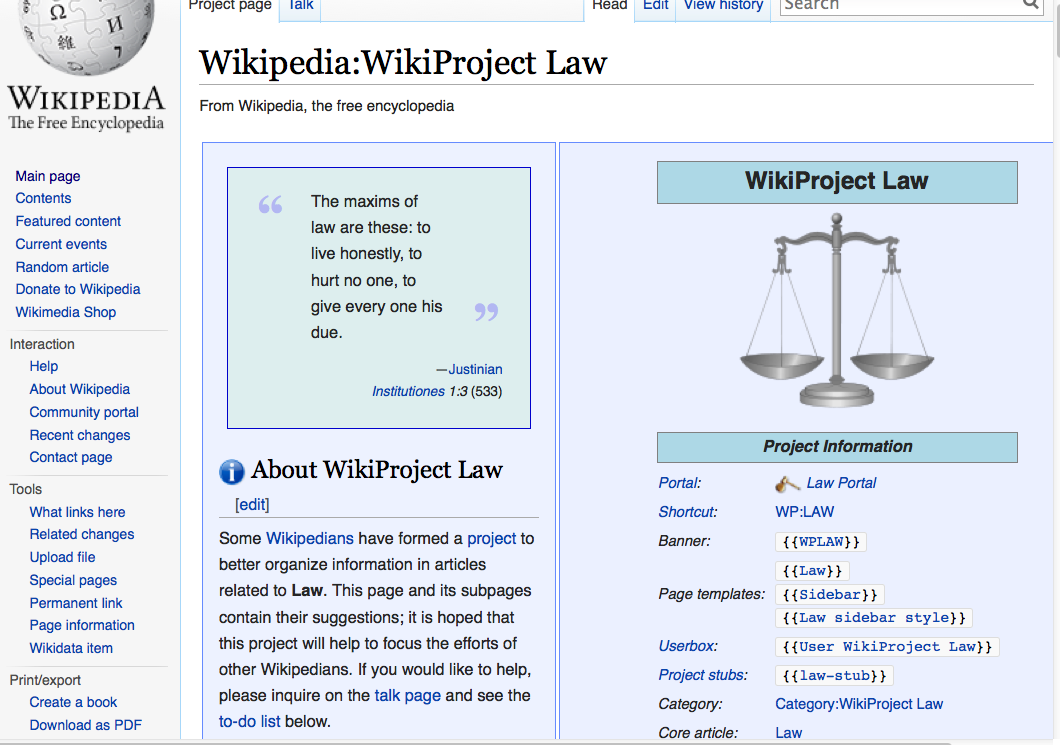 Open Law Lab - Legal content on Wikipedia - WikiProject Law