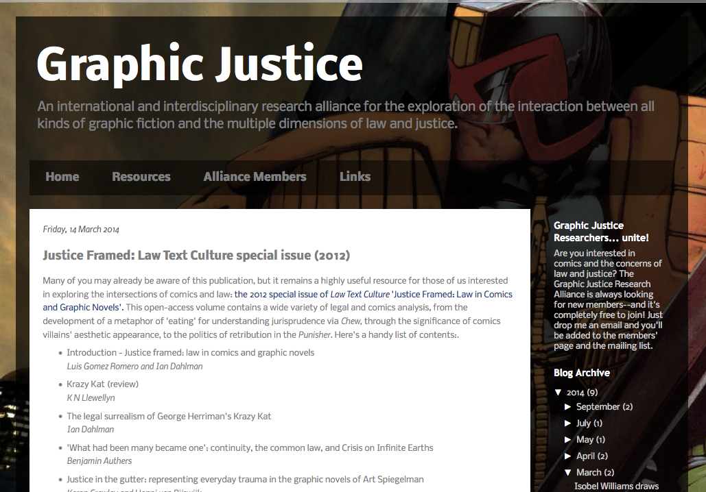 Graphic Justice website - Open Law Lab