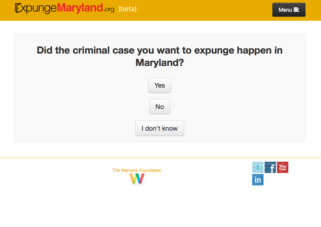 National Expungment Project - ExpungeMaryland - crim justice app - Screen Shot 2015-04-06 at 1.57.01 PM