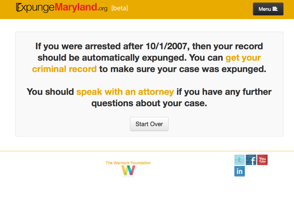National Expungment Project - ExpungeMaryland - crim justice app - Screen Shot 2015-04-06 at 1.57.22 PM