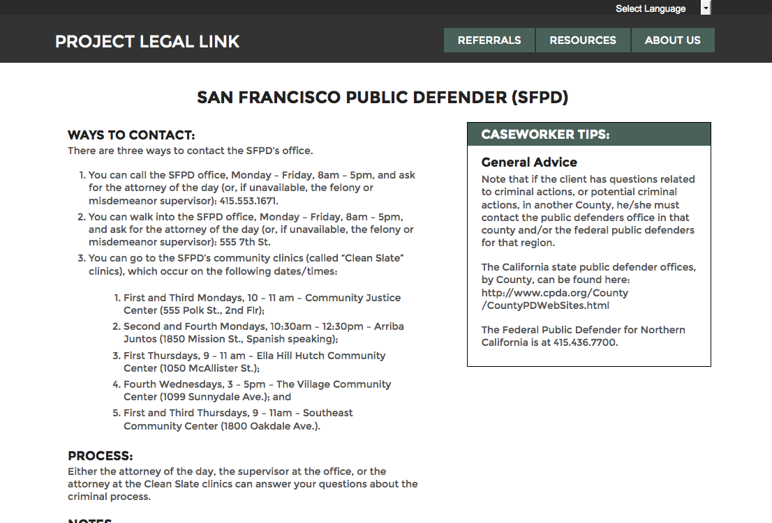 Project Legal Link - coordinating social and legal services - open law lab - Screen Shot 2015-04-24 at 10.34.40 PM