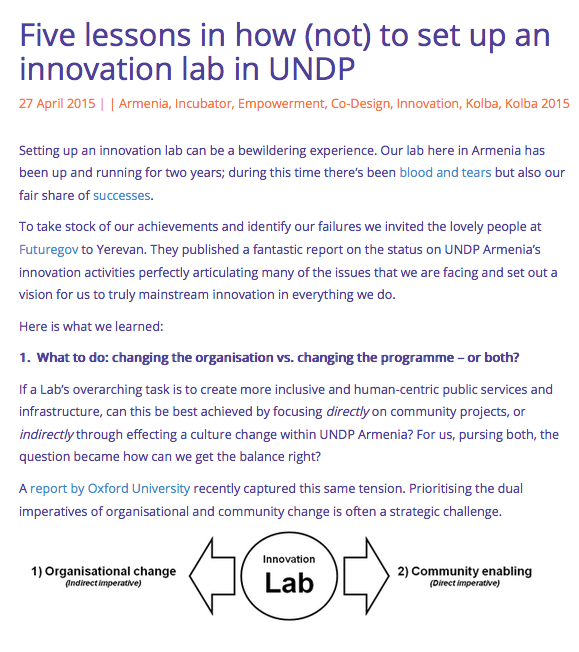 Lessons in how not to set up an innovation lab
